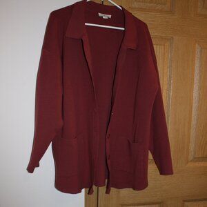 Rose colored button front cardigan by Coldwater Creek size XL